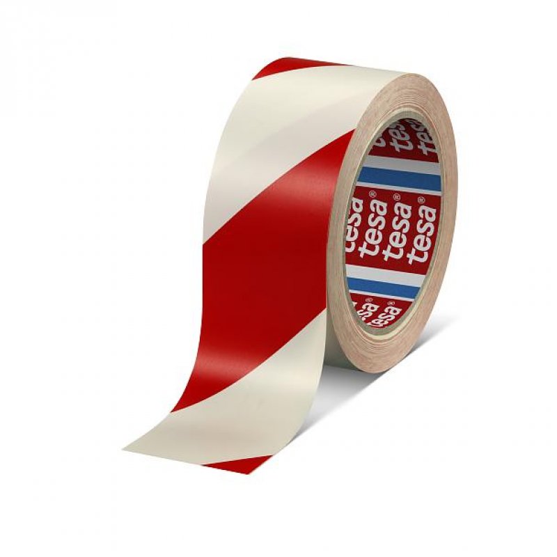 tesa® 60760 červenobílá výstražná páska | hanak-trade.cz